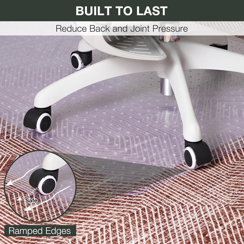 FUNMAT Chair Mat for Carpet, 36" x 48" Easy Glide Desk Chair Mat for Carpeted Floors, Beveled Edge Vinyl Mat with Grips, Heavy Duty Carpet Protector for Home Office, Clear - Image 4